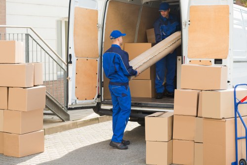 Removals van ready for a London property move on a residential street