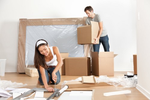 London home moving team planning a residential move in a busy street