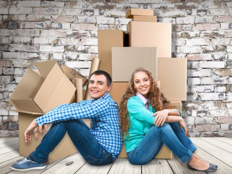 Furniture and boxes being transported for a London home move