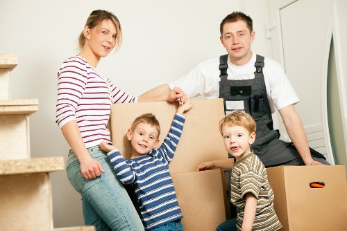 London office relocation with furniture, files, and IT equipment organized for transport