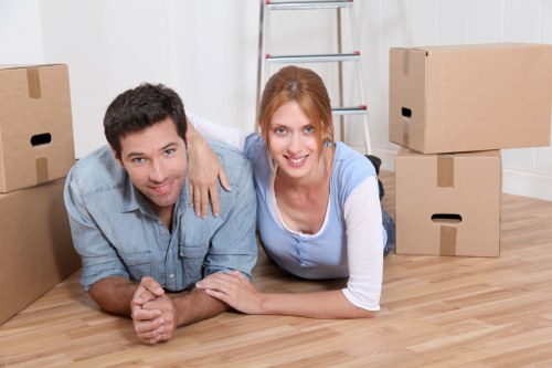Moving team planning a quote for a busy London property location